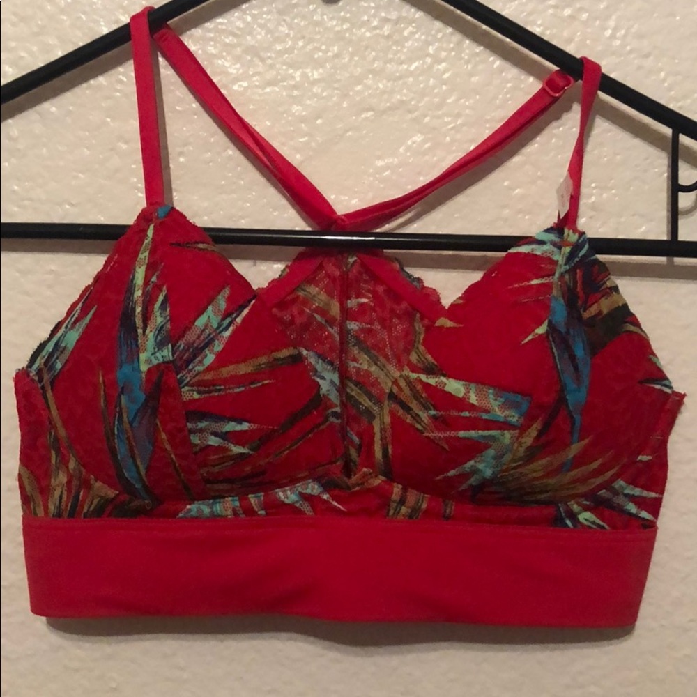 Red PINK Victoria’s Secret lace bra.